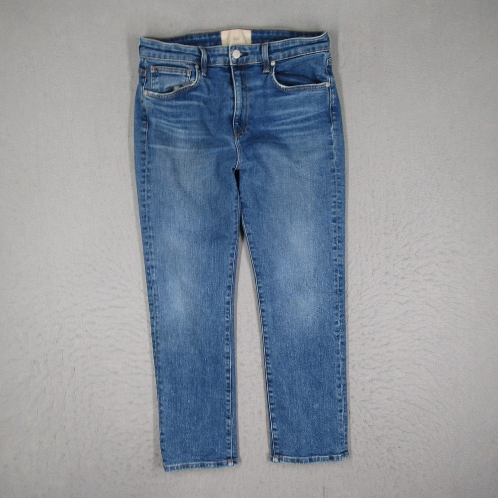 CQY Denim Womens Straight Leg Jeans Blue Wash Made in USA Size 30
